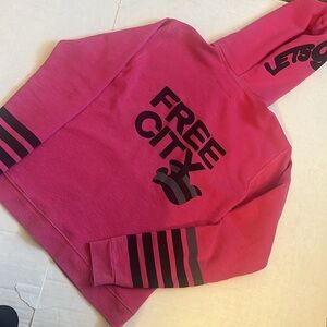 FREE CITY Pink hooded zip